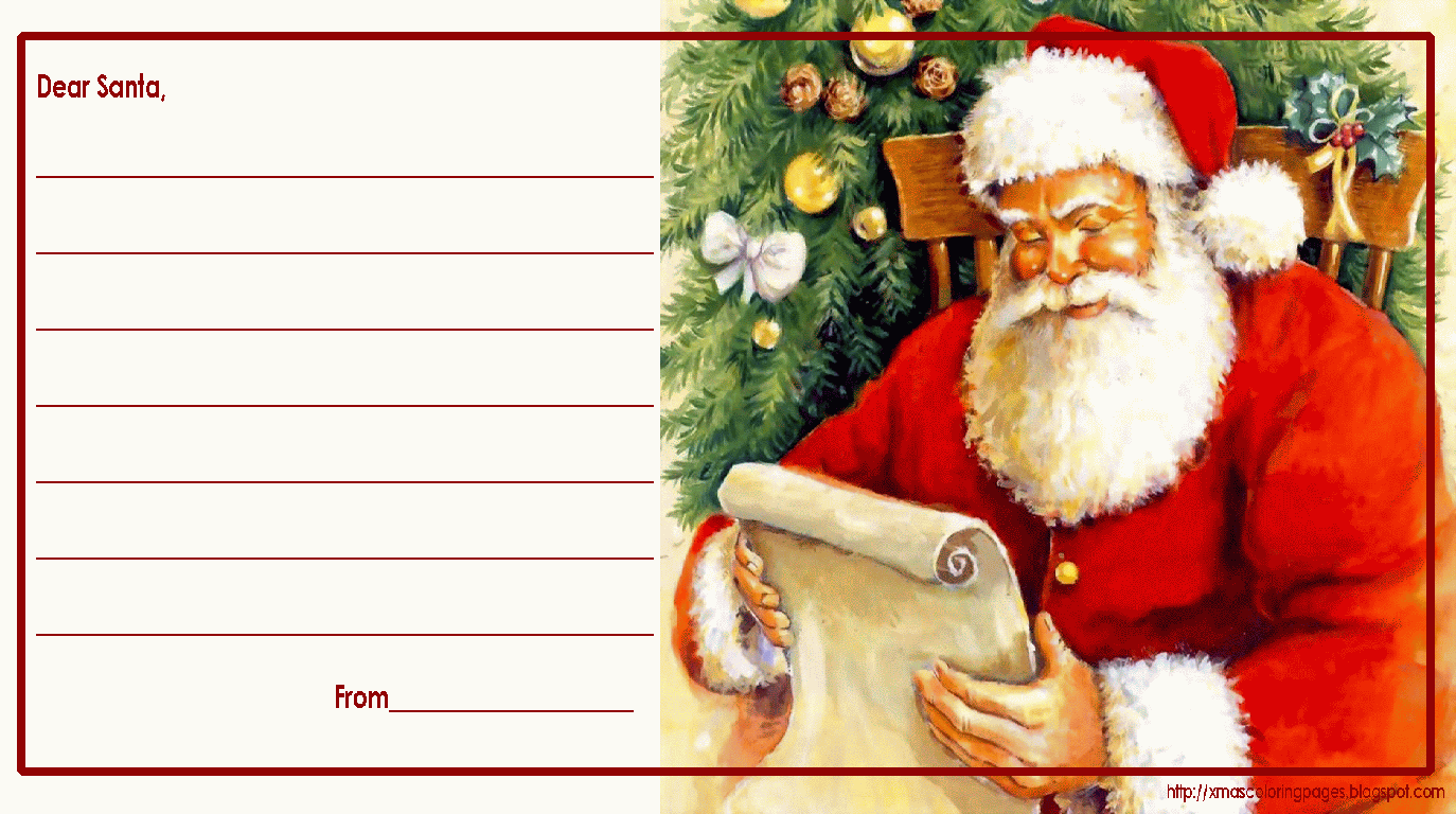 Write a letter to santa claus printable pages